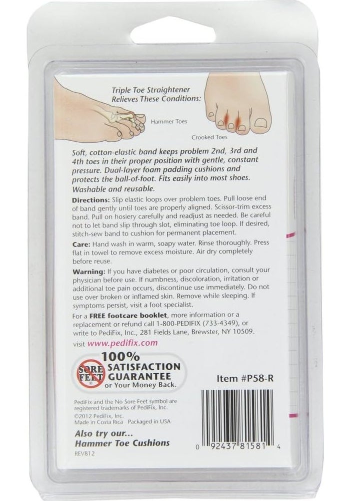 PediFix Triple Toe Straightener for Right Foot - Relieves Toe Pain and Aligns Crooked Toes - Image 2